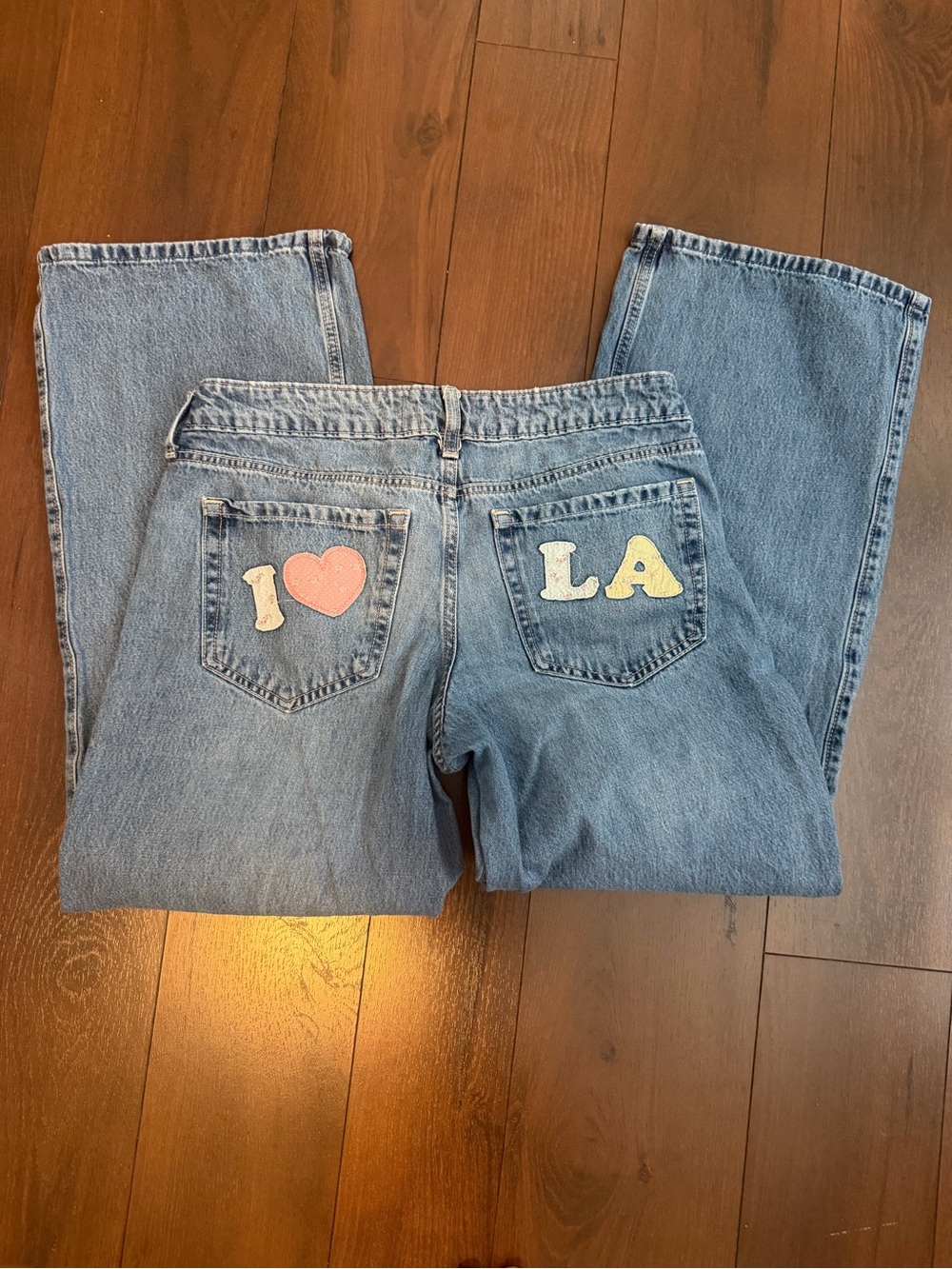 Hollister 8 low rise baggy 29 jeans denim I love LA bottoms